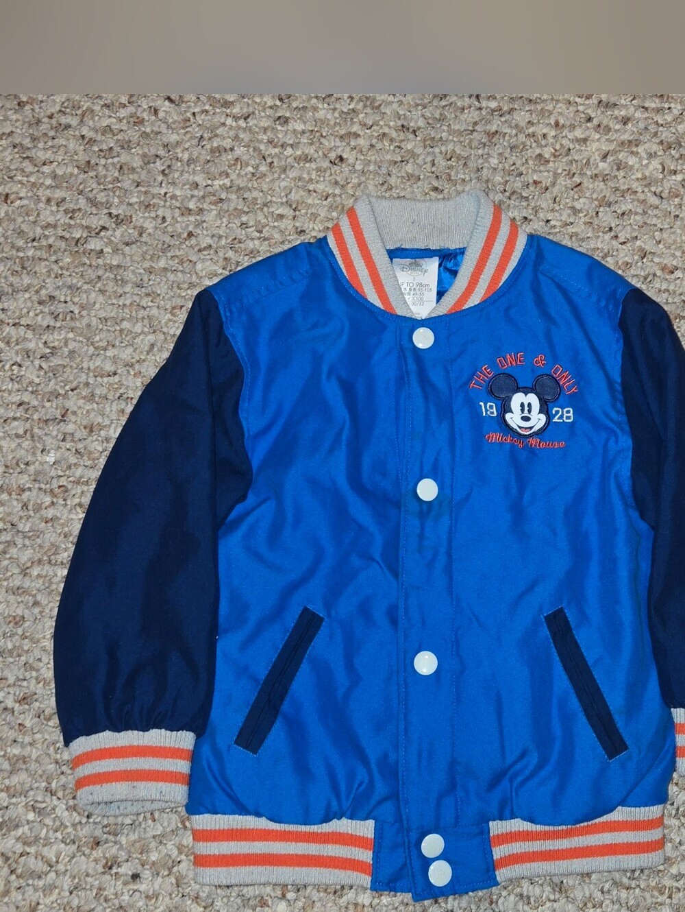 Children's Mickey Mouse Jacket There Is Only One Varsity Unisex Youth 3 Blue
